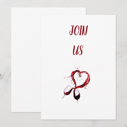 MACHT DIE WIJN ***VALENTIJN *** PARTIJINVITATIE KAART (Voorkant / Achterkant)