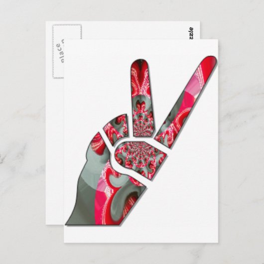 Macht in de palm: de groet met twee vingers briefkaart (Voorkant / Achterkant)