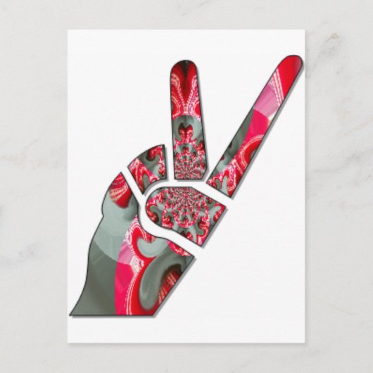 Macht in de palm: de groet met twee vingers briefkaart (Voorkant)