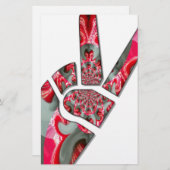 Macht in de palm: de groet met twee vingers briefpapier (Voorkant / Achterkant)