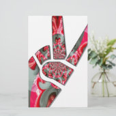 Macht in de palm: de groet met twee vingers briefpapier (Staand voorkant)