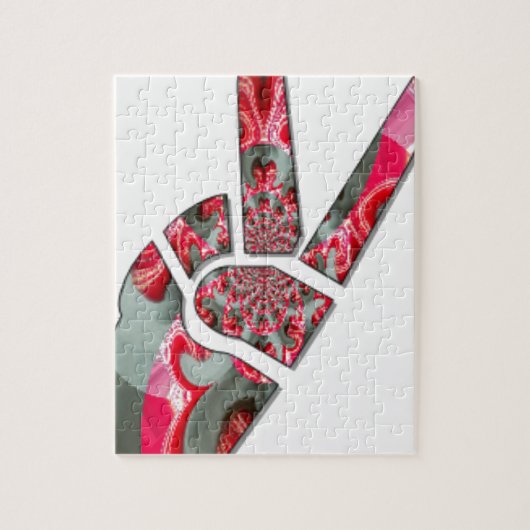 Macht in de palm: de groet met twee vingers legpuzzel (Verticaal)