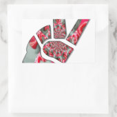 Macht in de palm: de groet met twee vingers rechthoekige sticker (Tas)