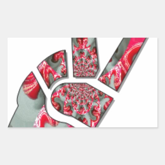 Macht in de palm: de groet met twee vingers rechthoekige sticker (Voorkant)