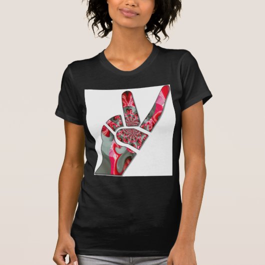Macht in de palm: de groet met twee vingers t-shirt (Voorkant)