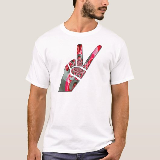 Macht in de palm: de groet met twee vingers t-shirt (Voorkant)