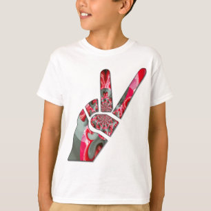 Macht in de palm: de groet met twee vingers t-shirt