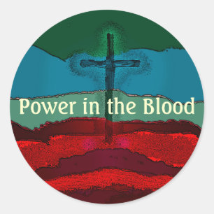 Macht in het bloed van Jezus Ronde Sticker