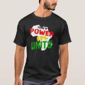 Macht in Unity Black History Maand 2023 Africa Map T-shirt (Voorkant)