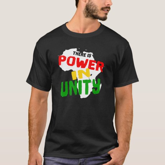 Macht in Unity Black History Maand 2023 Africa Map T-shirt (Voorkant)