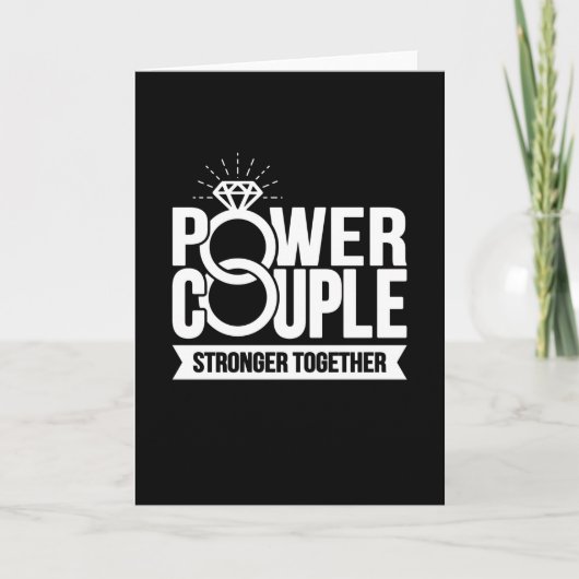 Macht Koppel Sterker Samen Bruiloft Jubileum Kaart (Voorkant)