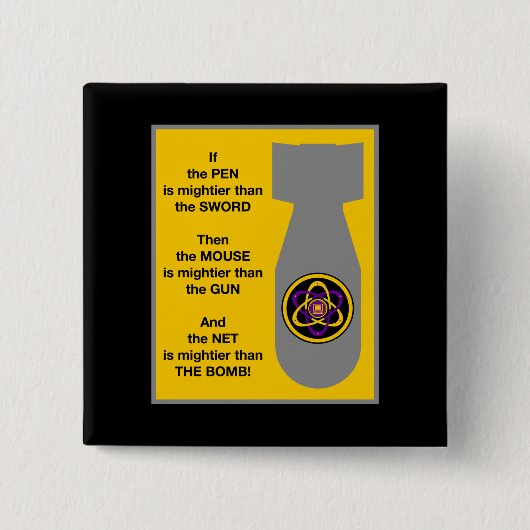 Macht Netto 2 Vierkante Button 5,1 Cm (Voorkant)