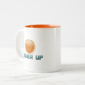 Macht omhoog tweekleurige koffiemok (Voorkant links)