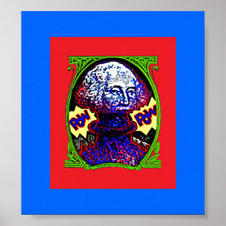 MACHT! Poster blauw rood