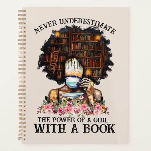 Macht van een meisje met een boek planner (Voorkant)