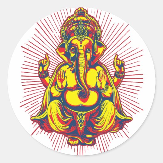 Macht van Ganesh Ronde Sticker (Voorkant)