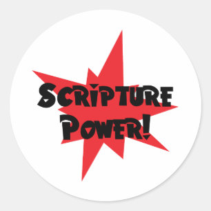 Macht van scripts ronde sticker