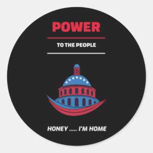 macht voor de bevolking ronde sticker