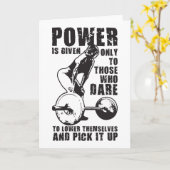 MACHT. Vrouwen Gewichtheffen Workout Motivatie Kaart (Gele Bloem)