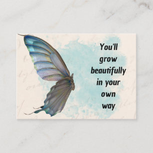 Machtig, 8,9 cm x 6,4 cm visitekaartje