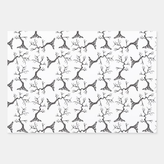 Machtig als de eiken spooky hand-getrokken inpakpapier vel (Voorkant)