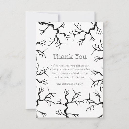 Machtig als de eiken spooky volwassen verjaardag bedankkaart (Voorkant)