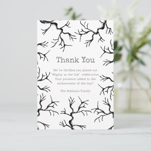 Machtig als de eiken spooky volwassen verjaardag bedankkaart (Staand voorkant)