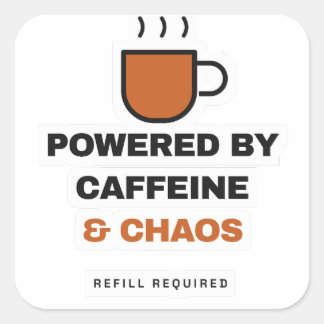 Machtig Door Cafeïne En Chaos Grappige Sticker