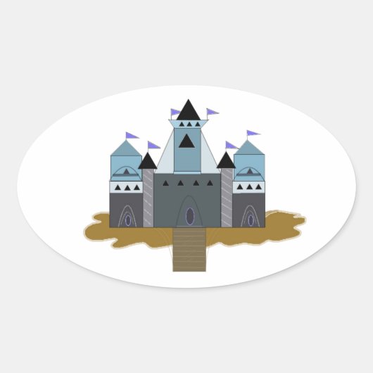 Machtig Kasteel Ovale Sticker (Voorkant)