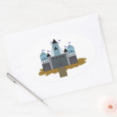 Machtig Kasteel Ovale Sticker (Envelop)