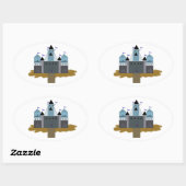 Machtig Kasteel Ovale Sticker (Vel)