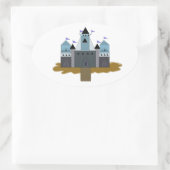 Machtig Kasteel Ovale Sticker (Tas)