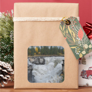 Machtige Athabasca – Jasper Waterval Vierkante Sticker