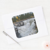 Machtige Athabasca – Jasper Waterval Vierkante Sticker (Envelop)