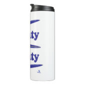 machtige pen auteur leuk schrijven slogan thermosbeker (Geroteerd rechts)