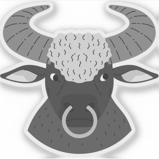 machtige Stier Sticker (Voorkant)
