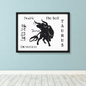 Machtige Taurus de Stier Zodiac Canvas Afdruk (Insitu (Houten vloer))