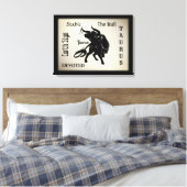 Machtige Taurus de Stier Zodiac Canvas Afdruk (Insitu (Slaapkamer))