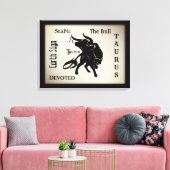 Machtige Taurus de Stier Zodiac Canvas Afdruk (Insitu (Woonkamer))