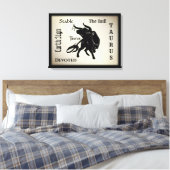 Machtige Taurus de Stier Zodiac Canvas Afdruk (Insitu (Slaapkamer))