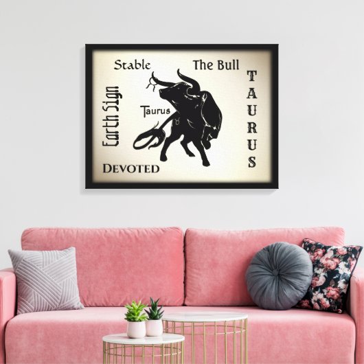 Machtige Taurus de Stier Zodiac Canvas Afdruk (Insitu (Woonkamer))
