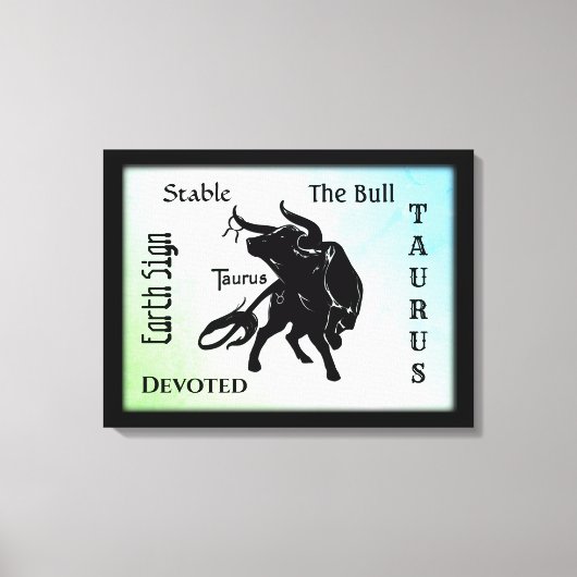 Machtige Taurus de Stier Zodiac Canvas Afdruk (Voorkant)