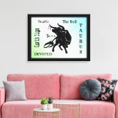Machtige Taurus de Stier Zodiac Canvas Afdruk (Insitu (Woonkamer))