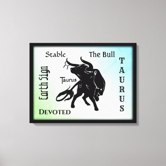 Machtige Taurus de Stier Zodiac Canvas Afdruk (Voorkant)