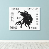 Machtige Taurus de Stier Zodiac Canvas Afdruk (Insitu (Houten vloer))