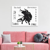 Machtige Taurus de Stier Zodiac Canvas Afdruk (Insitu (Woonkamer))