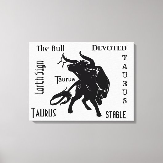 Machtige Taurus de Stier Zodiac Canvas Afdruk (Voorkant)