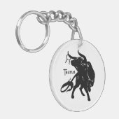 Machtige Taurus de Stier Zodiac Sleutelhanger (Voorkant Links)
