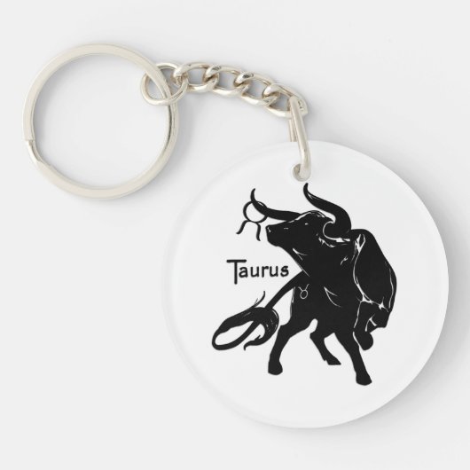 Machtige Taurus de Stier Zodiac Sleutelhanger (Voorkant)