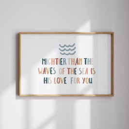 Machtiger dan de golven Christelijke Kinder Poster